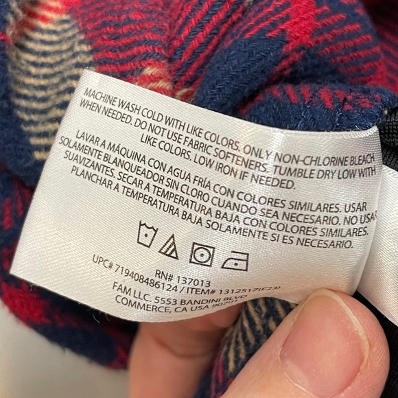 Orvis Mens Plaid Flannel Shirt Red Navy Tan Long Sleeve‎ Button Up M Outdoor - Picture 9 of 9